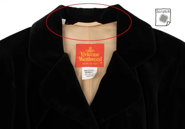ヴィヴィアンウエストウッドVivienne Westwood 旧赤タグ ベロアセットアップ 黒40 K-135760_004