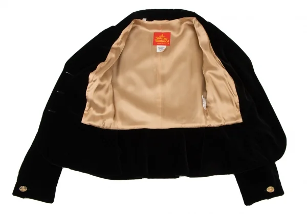 ヴィヴィアンウエストウッドVivienne Westwood 旧赤タグ ベロアセットアップ 黒40 K-135760_008