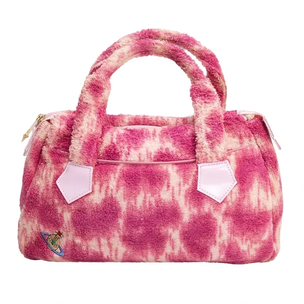ヴィヴィアンウエストウッドVivienne Westwood パイルレオパードハンドバッグ ピンク K-135765_002