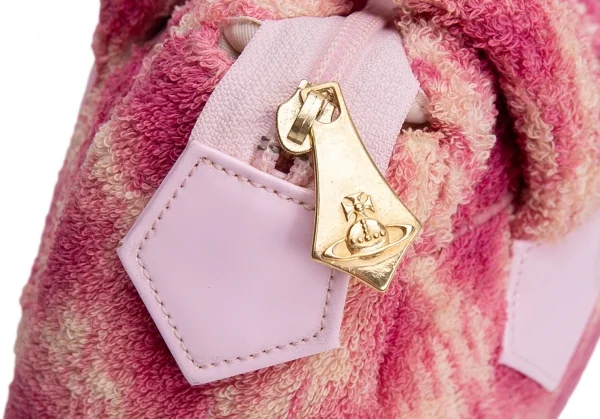 ヴィヴィアンウエストウッドVivienne Westwood パイルレオパードハンドバッグ ピンク K-135765_009