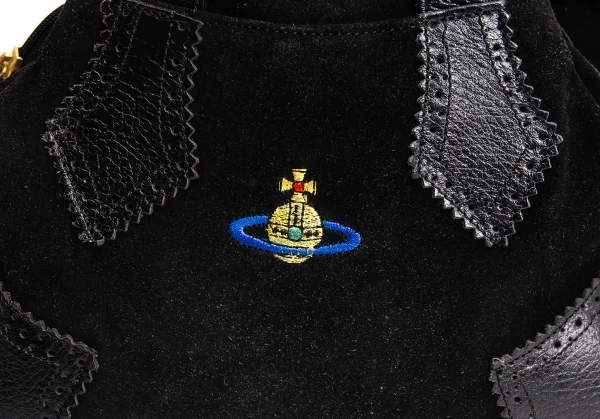 ヴィヴィアンウエストウッドVivienne Westwood Braccialini社製 スエード切替ヤスミンハンドバッグ 黒 K-135766_011