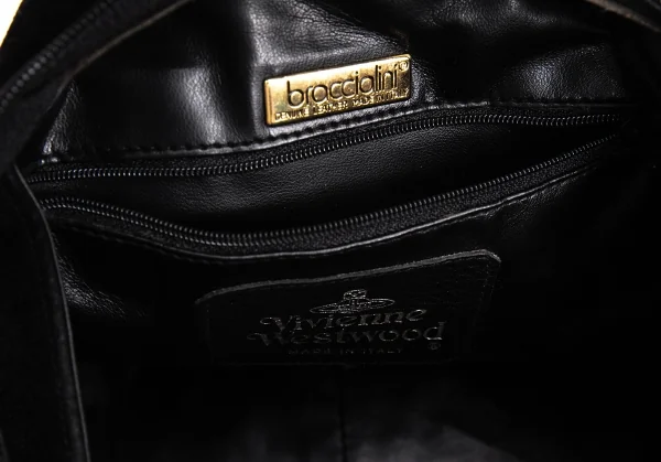 ヴィヴィアンウエストウッドVivienne Westwood Braccialini社製 スエード切替ヤスミンハンドバッグ 黒 K-135766_016
