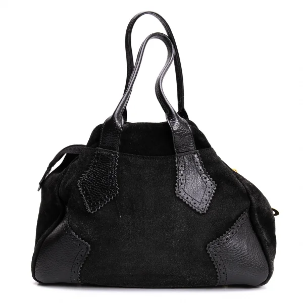 ヴィヴィアンウエストウッドVivienne Westwood Braccialini社製 スエード切替ヤスミンハンドバッグ 黒 K-135766_004