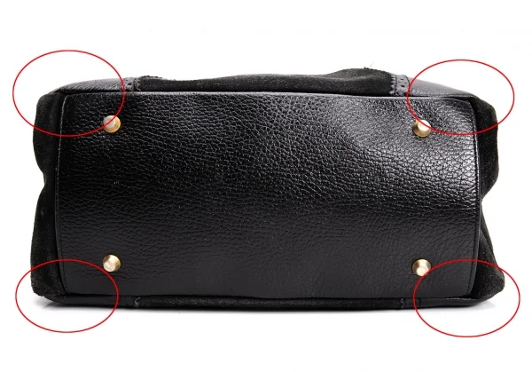 ヴィヴィアンウエストウッドVivienne Westwood Braccialini社製 スエード切替ヤスミンハンドバッグ 黒 K-135766_005