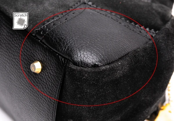 ヴィヴィアンウエストウッドVivienne Westwood Braccialini社製 スエード切替ヤスミンハンドバッグ 黒 K-135766_009