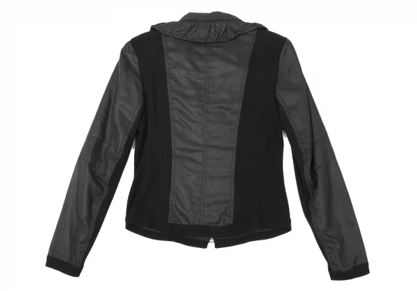 トリコ ヒロコビスTRICO HIROKO BIS リブ切替ジップジャケット 黒9 K-135796_013