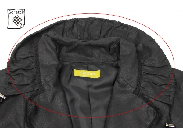 トリコ ヒロコビスTRICO HIROKO BIS リブ切替ジップジャケット 黒9 K-135796_004