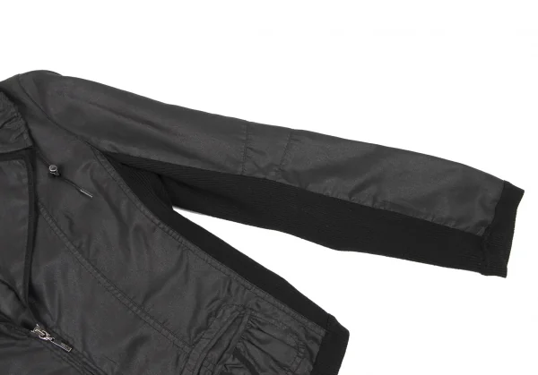 トリコ ヒロコビスTRICO HIROKO BIS リブ切替ジップジャケット 黒9 K-135796_006