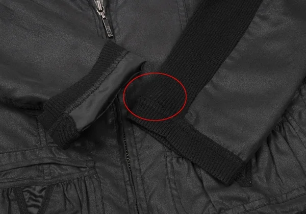 トリコ ヒロコビスTRICO HIROKO BIS リブ切替ジップジャケット 黒9 K-135796_007