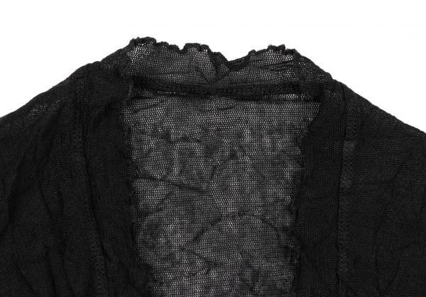 ヒロコビスHIROKO BIS シワ加工ボタニカル刺繍メッシュボレロ 黒9 K-135803_004