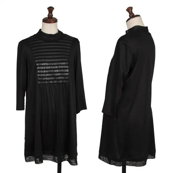 HIROKO BIS Synthetic Leather Decoration Tunic Black 9 K-135814_001