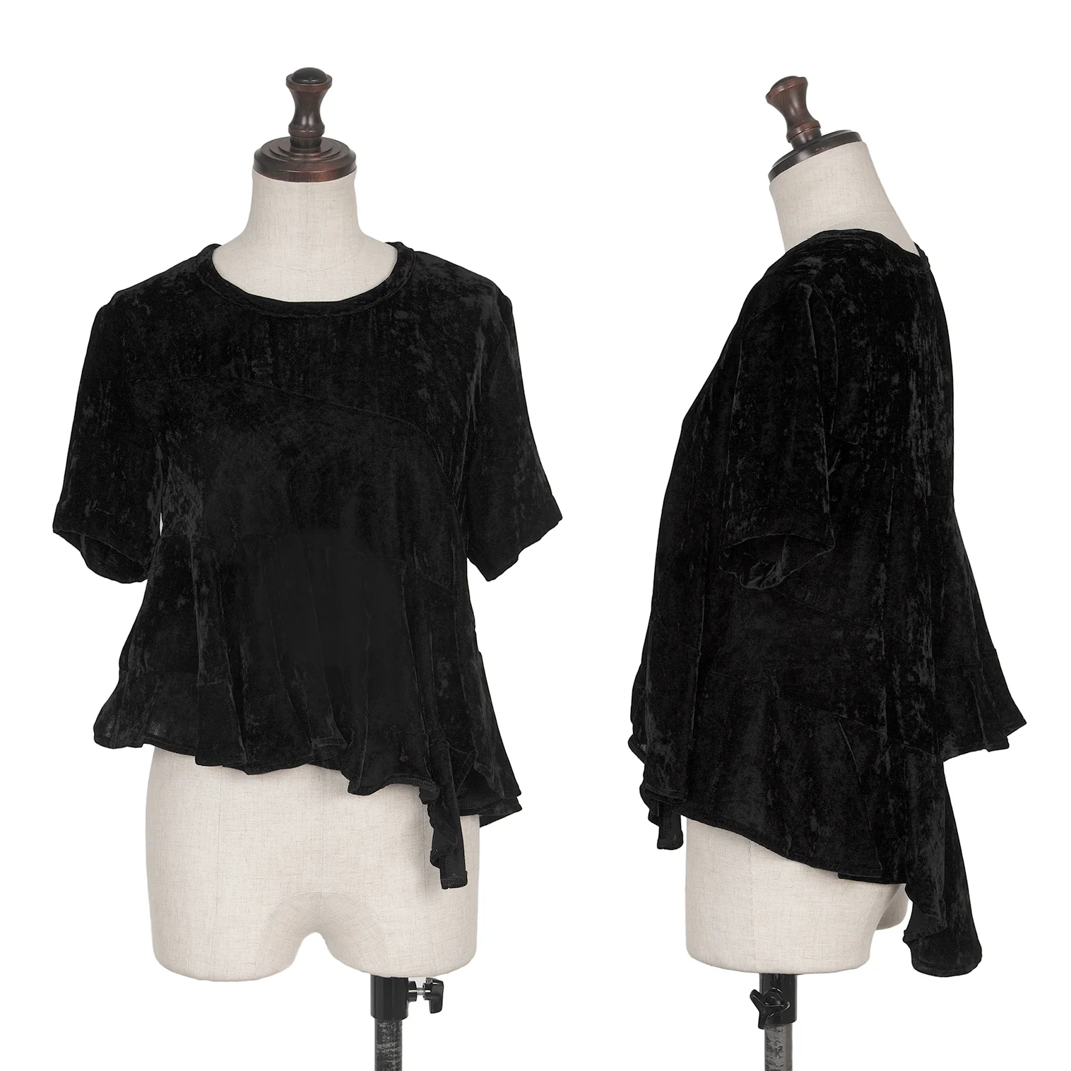 コムデギャルソンCOMME des GARCONS ベロア螺旋切替半袖Tシャツ