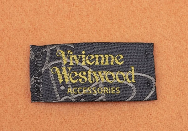 ヴィヴィアンウエストウッドVivienne Westwood ロゴ刺繍フリンジマフラー オレンジ K-135881_010