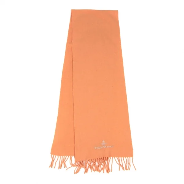 ヴィヴィアンウエストウッドVivienne Westwood ロゴ刺繍フリンジマフラー オレンジ K-135881_002