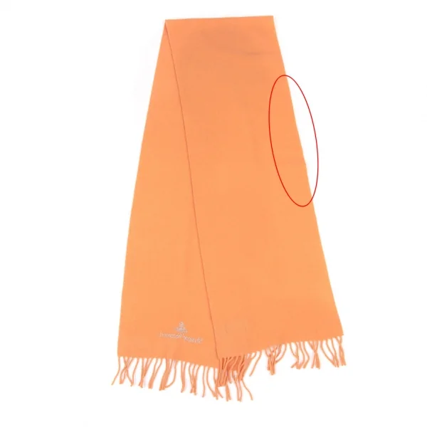 ヴィヴィアンウエストウッドVivienne Westwood ロゴ刺繍フリンジマフラー オレンジ K-135881_005