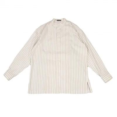 ISSEY MIYAKE MEN Cotton Stand-collar Striped Shirt