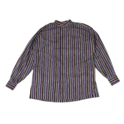 ISSEY MIYAKE MEN Striped Stand-collar Shirt