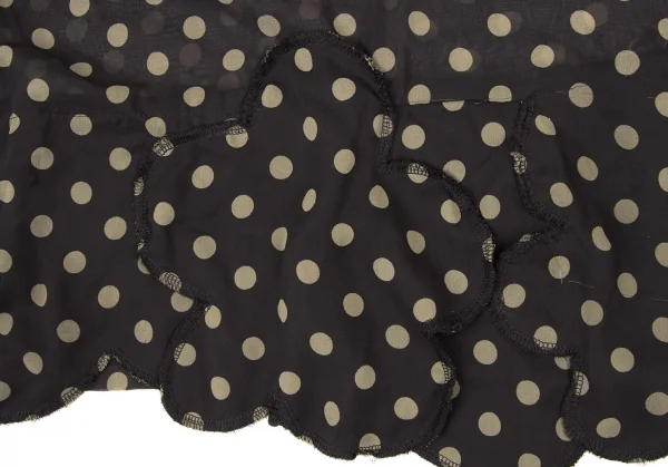 コムコム コムデギャルソンCOMME des GARCONS ポリバックジップシアードット柄シャツ 黒カーキS K-135908_011