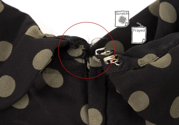 コムコム コムデギャルソンCOMME des GARCONS ポリバックジップシアードット柄シャツ 黒カーキS K-135908_015