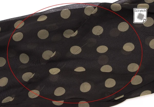 コムコム コムデギャルソンCOMME des GARCONS ポリバックジップシアードット柄シャツ 黒カーキS K-135908_007