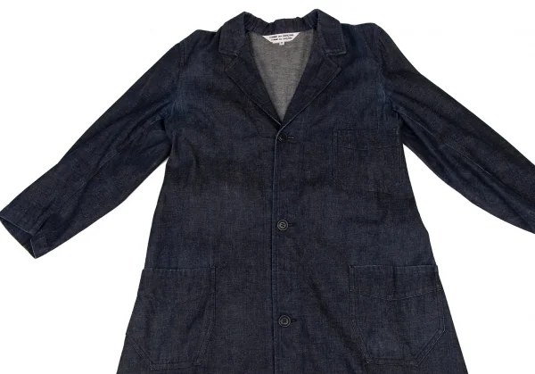 コムコム コムデギャルソンCOMME des GARCONS コットンバックプリーツデニムコート インディゴS K-135910_003
