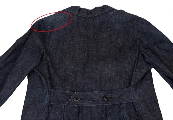 コムコム コムデギャルソンCOMME des GARCONS コットンバックプリーツデニムコート インディゴS K-135910_016