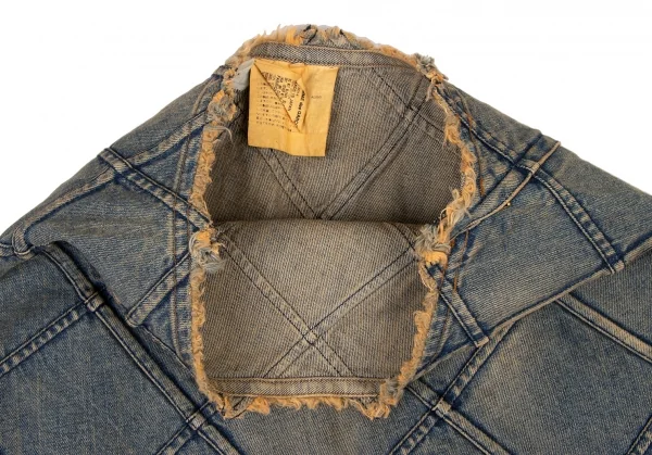 ジュンヤワタナベ コムデギャルソンJUNYA WATANABE COMME des GARCONS コットン断ち切りスクエア切替デニムスカート インディゴS K-135935_005