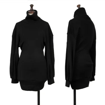 Yohji Yamamoto FEMME Wool Long Turtle Neck Knit Sweater
