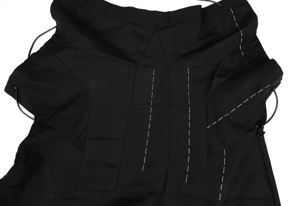 ヨウジヤマモト ファムYohji Yamamoto FEMME シルクストリングステッチデザインチューブワンピース 黒3 K-135962_012