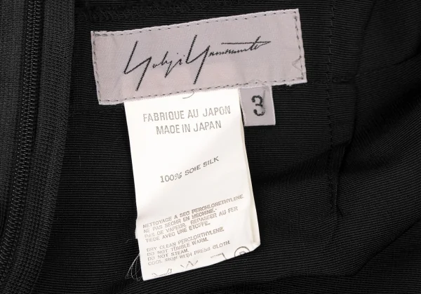 ヨウジヤマモト ファムYohji Yamamoto FEMME シルクストリングステッチデザインチューブワンピース 黒3 K-135962_014