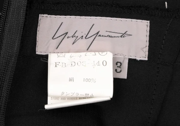 ヨウジヤマモト ファムYohji Yamamoto FEMME シルクストリングステッチデザインチューブワンピース 黒3 K-135962_015