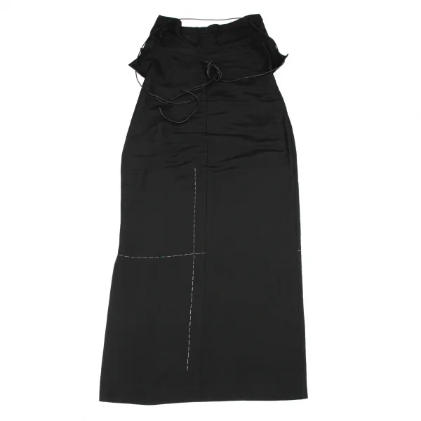 ヨウジヤマモト ファムYohji Yamamoto FEMME シルクストリングステッチデザインチューブワンピース 黒3 K-135962_002