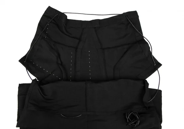 ヨウジヤマモト ファムYohji Yamamoto FEMME シルクストリングステッチデザインチューブワンピース 黒3 K-135962_004