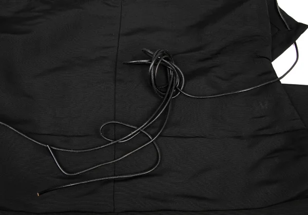 ヨウジヤマモト ファムYohji Yamamoto FEMME シルクストリングステッチデザインチューブワンピース 黒3 K-135962_006