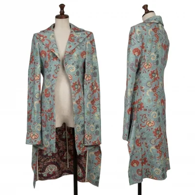 Unbranded Printed Buttonless Back Long Jacket