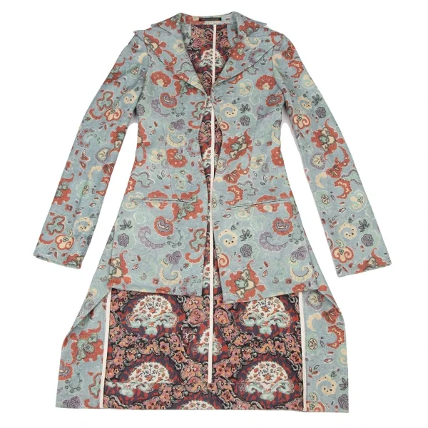 Unbranded Printed Buttonless Back Long Jacket K-135968_002