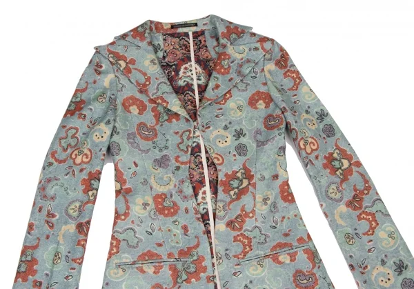 Unbranded Printed Buttonless Back Long Jacket K-135968_003