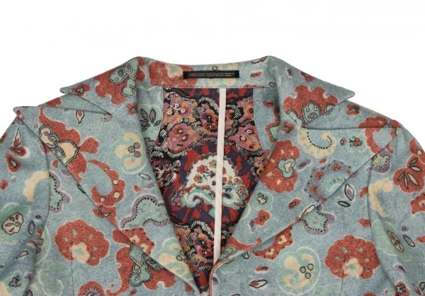 Unbranded Printed Buttonless Back Long Jacket K-135968_004