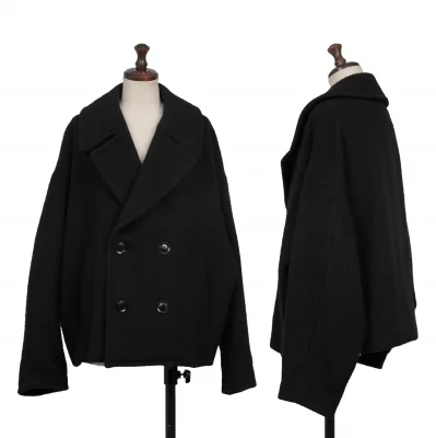 Y's Alpaca Mohair Blended Wool Short Pea Coat