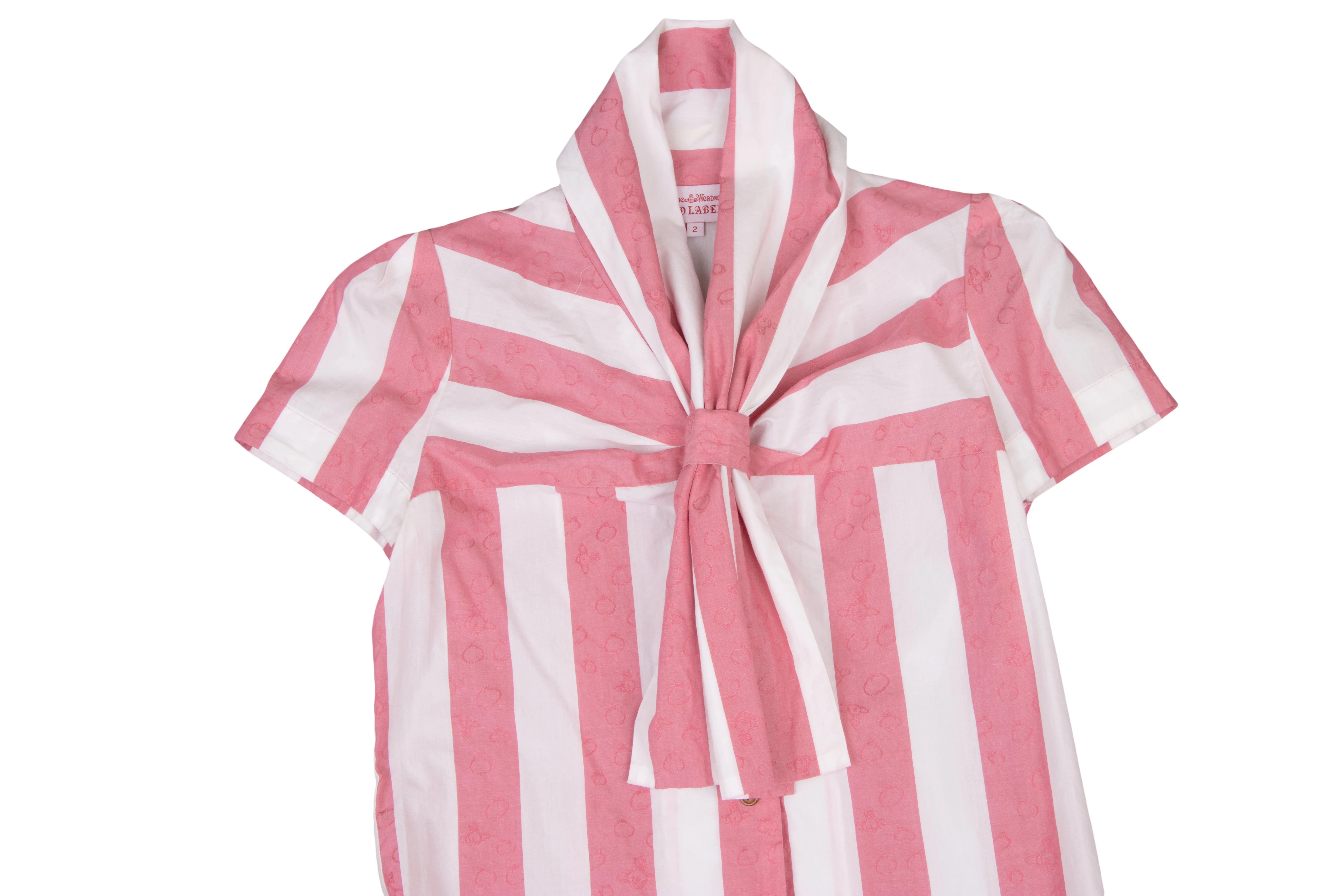 Vivienne Westwood シャドーストライプフリルボウシャツ ヴィヴィアンウエストウッド レッドレーベルVivienne Westwood