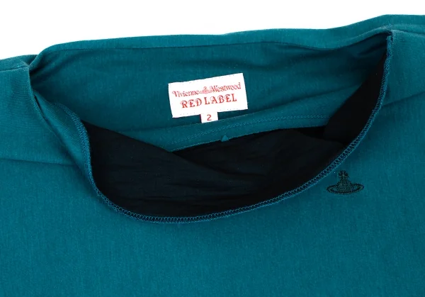 ヴィヴィアンウエストウッド レッドレーベルVivienne Westwood Red Label スクエアデザインベルテッド天竺ワンピース ターコイズブルー2 K-135995_006