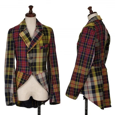 COMME des GARCONS Check Patchwork Swallowtail Jacket
