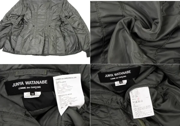 ジュンヤワタナベ コムデギャルソンJUNYA WATANABE COMME des GARCONSナイロンリアルファー中綿ミリタリージャケット カーキM K-136029_020