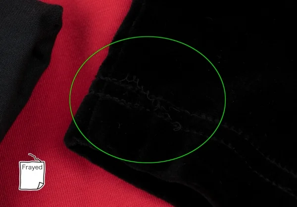 ジャンポールゴルチエ ファムJean Paul GAULTIER FEMME ベロア切替ハンドデザイントップス 赤黒40 K-136054_011