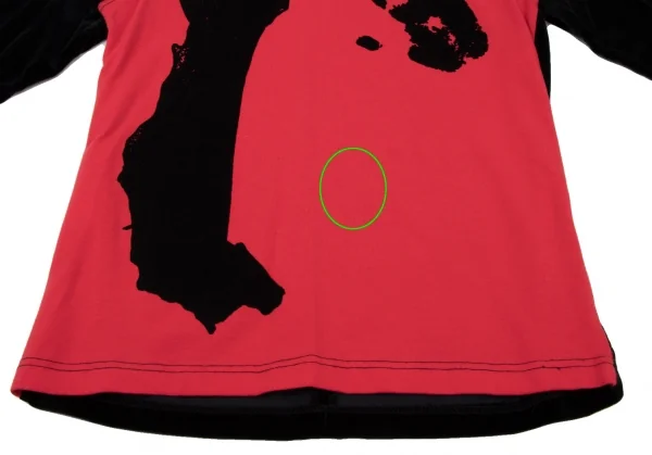 ジャンポールゴルチエ ファムJean Paul GAULTIER FEMME ベロア切替ハンドデザイントップス 赤黒40 K-136054_012