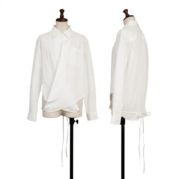 Jean-Paul GAULTIER CLASSIQUE Strap Design Cotton Long Sleeve Shirt White 40 K-136056_001