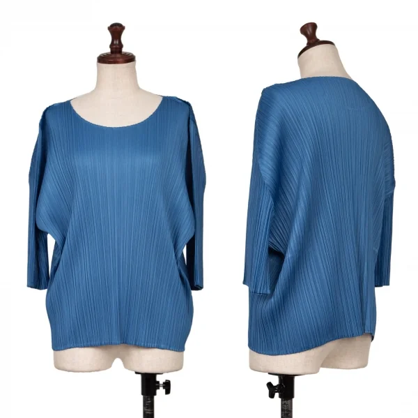 PLEATS PLEASE Half Sleeve Top Blue 4 K-136083_001