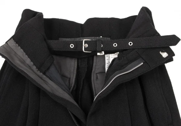 コムデギャルソンCOMME des GARCONSベルテッドハイウエストニットパンツ 黒M K-136100_004