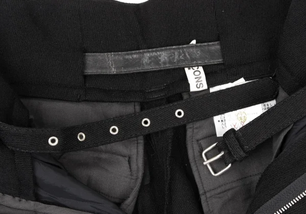コムデギャルソンCOMME des GARCONSベルテッドハイウエストニットパンツ 黒M K-136100_005