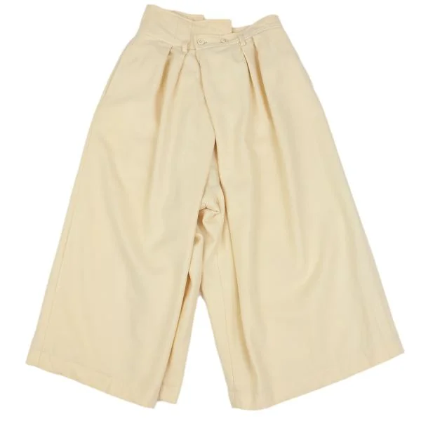 COMME des GARCONS Asymmetry Wool Tuck Wide Pants Beige M K-136105_001